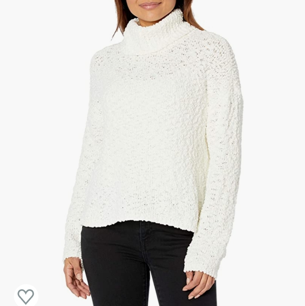 Bobeau® Cowl Neck Boucle Pullover Sweater Winter White NWT Sz XS